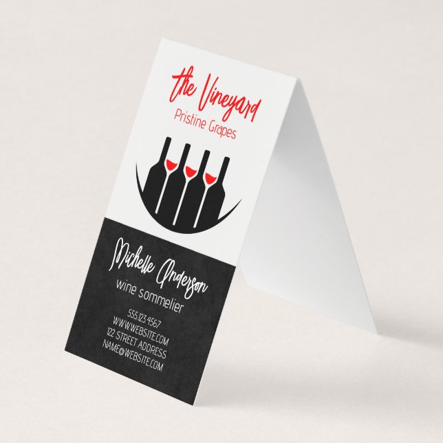 Carte De Visite Wine Tastings | Bottles and Glasses  (Devant)