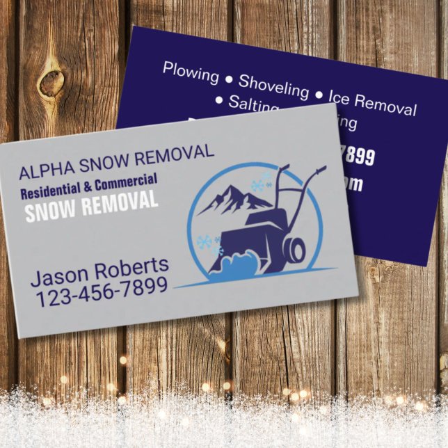 Carte De Visite Winter Maintenance Services Snow Removal  (Winter Maintenance Services Snow Removal Business Card)