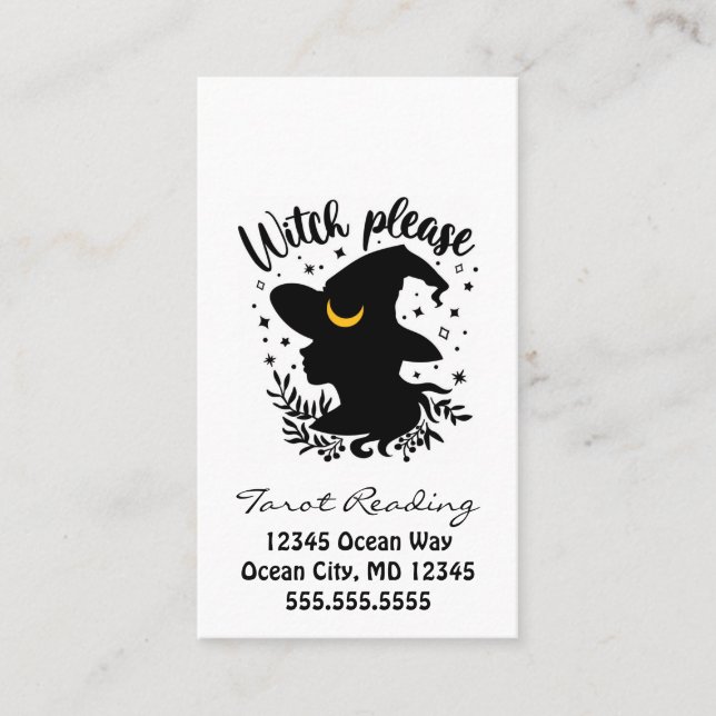 Carte De Visite Witch Tarot Reading Business Card (Devant)