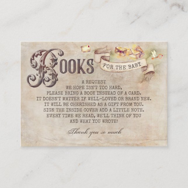 Carte De Visite Wizard Lettres Livres Magiques Pour Baby Request C (Devant)