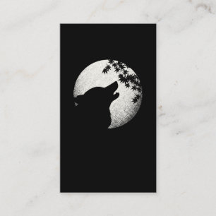 Carte De Visite Wolf Howling Beautiful Animal Moon
