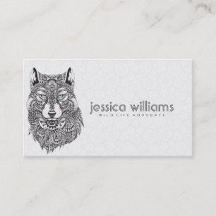 Carte De Visite Wolf Portrait Illustration Abstraite détaillée