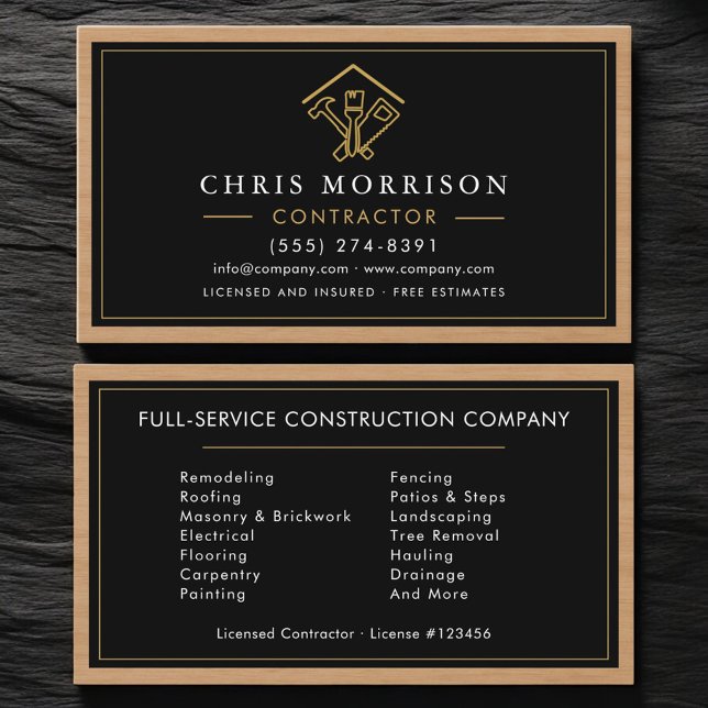 Carte De Visite Wood Building Construction Home Improvement (Créateur téléchargé)