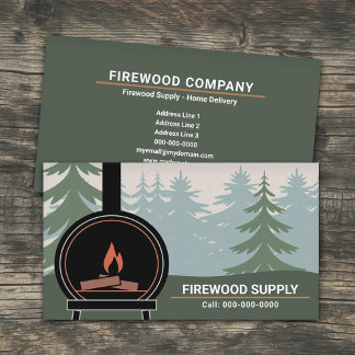 Carte De Visite Wood Burning Stove & Firewood