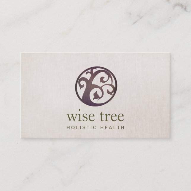 Carte De Visite Wood Tree Santé holistique et bien-être (Devant)