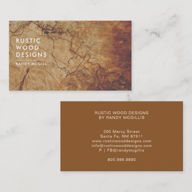 Carte De Visite Woodworker Rustic Wood (Devant / Derrière)