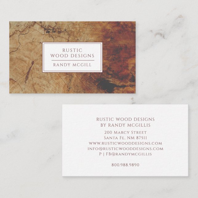 Carte De Visite Woodworker Rustic Wood Business Card (Devant / Derrière)