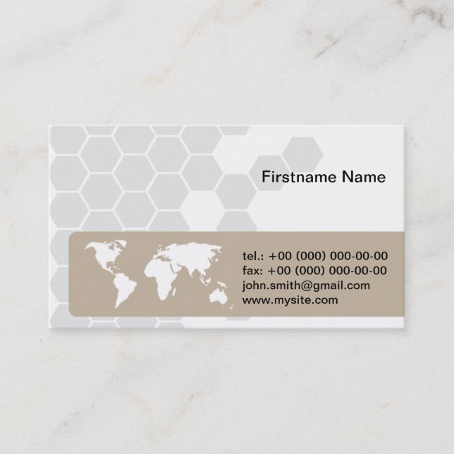 Carte De Visite World Global Globe International (Devant)