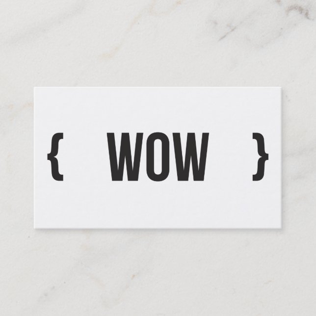 Carte De Visite Wouah - Encadré - noir et blanc (Devant)