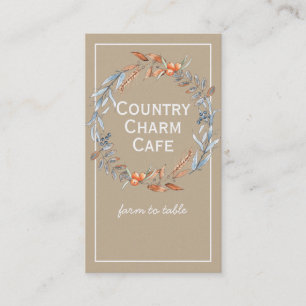 Carte De Visite Wreath d'aquarelle en papier Kraft rustique