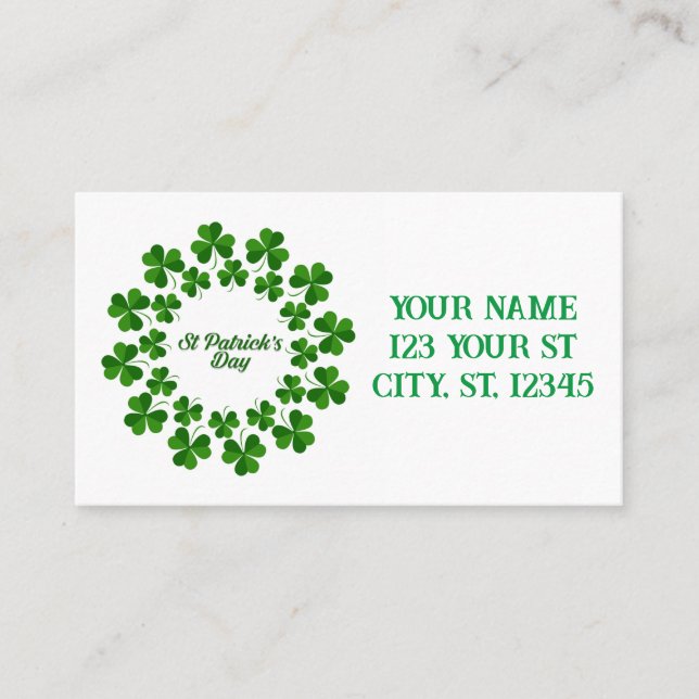Carte De Visite Wreath de la Saint Patrick Thunder_Cove (Devant)
