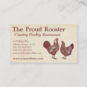 Carte De Visite Wyandotte Poulets Rustique Vintage Country Farm