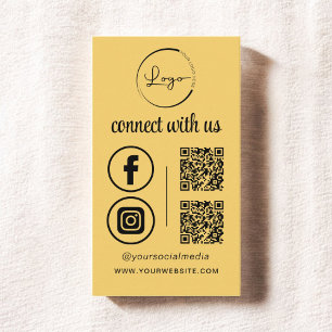Carte De Visite Yellow QR Connectez-vous avec le logo d'entreprise