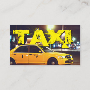 Carte De Visite Yellow TAXI ville lumières chauffeur de taxi voitu