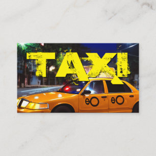 Carte De Visite Yellow TAXI ville lumières chauffeur de taxi voitu