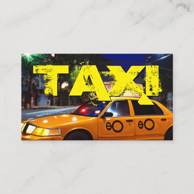 Carte De Visite Yellow TAXI ville lumières chauffeur de taxi voitu (Devant)