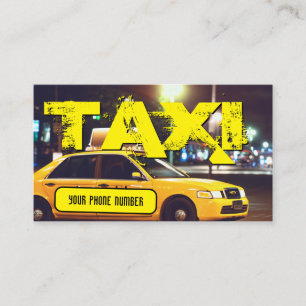 Carte De Visite Yellow TAXI ville lumières chauffeur de taxi voitu