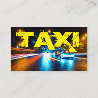 Carte De Visite Yellow TAXI ville néon lumières chauffeur de taxi 
