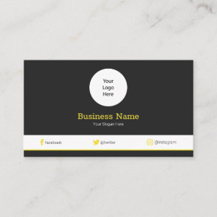 Carte De Visite Yellow Your Logo Modern Social Media Profile