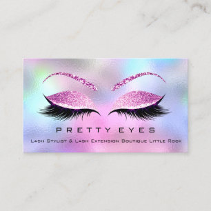 Carte De Visite Yeux d'artiste maquillage Lash rose Holographe