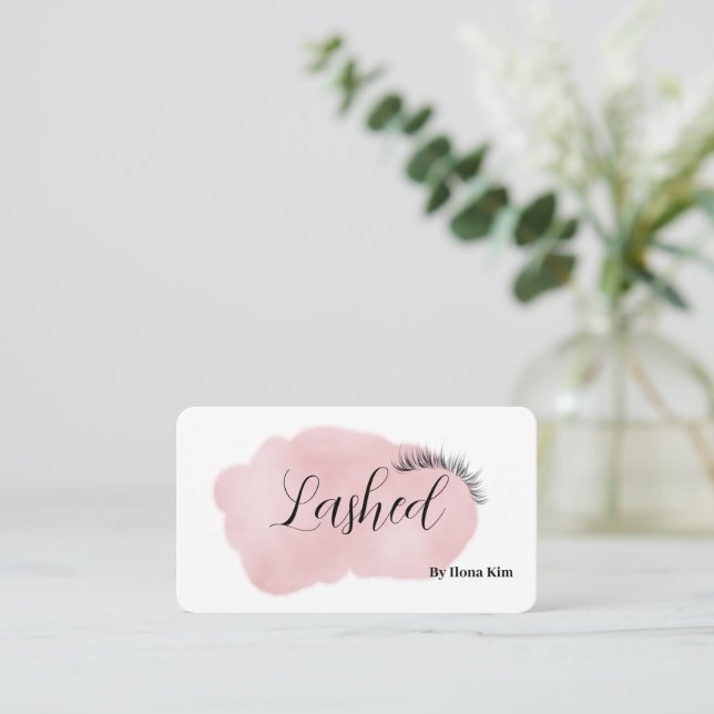 Carte De Visite Yeux d'artiste maquillage Lashes rose (Debout devant)