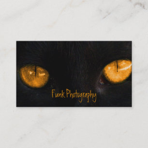 Carte De Visite Yeux d'orange de chat noir de BLOR