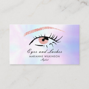 Carte De Visite Yeux et cils rose Parties scintillant or