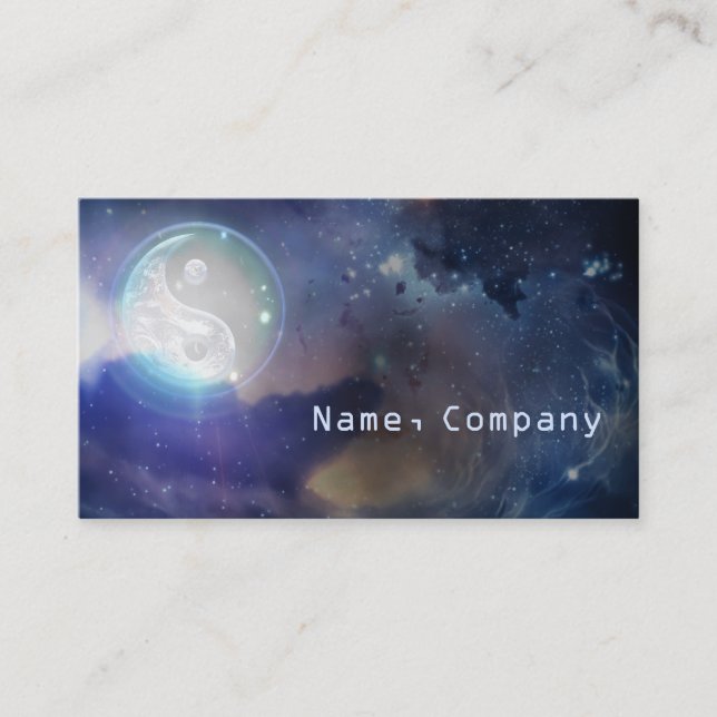 Carte De Visite Yin bleu cosmique Yang (Devant)