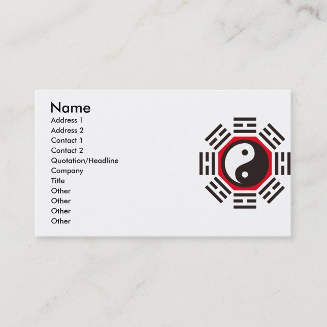 CARTE DE VISITE YIN ET YANG (Devant)