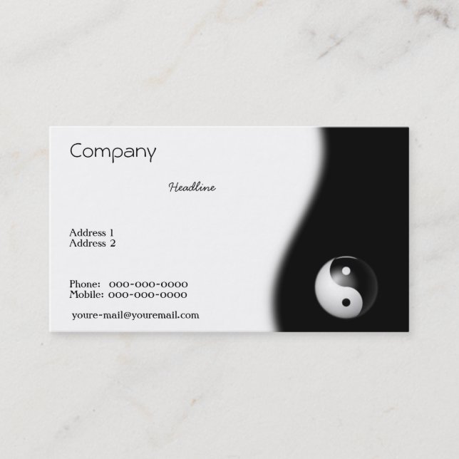 Carte de visite Yin-Yang (Devant)
