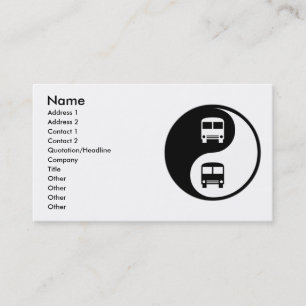 Carte De Visite Yin Yang conduisant un autobus