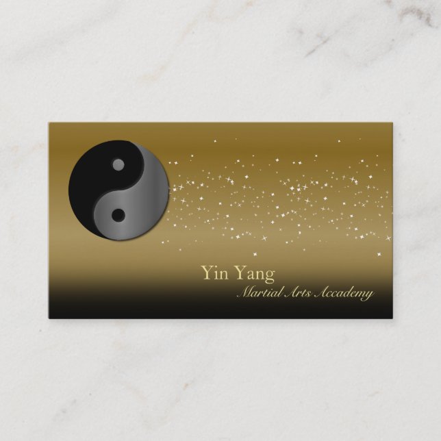 Carte de visite Yin Yang de karaté d'arts martiaux (Devant)