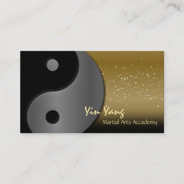 Carte de visite Yin Yang de karaté d'arts martiaux (Devant)
