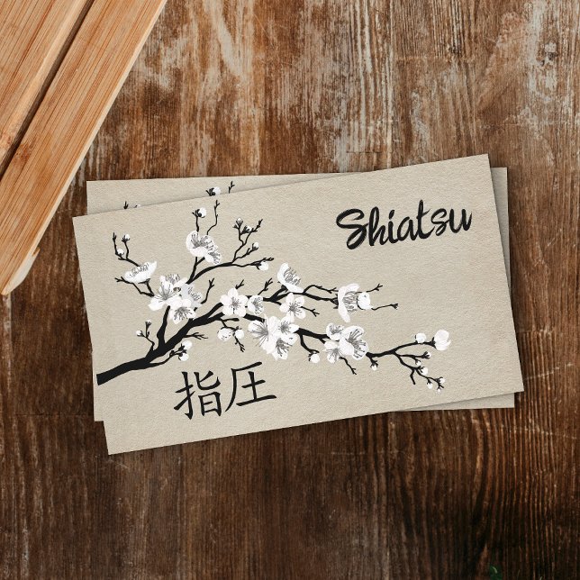 Carte De Visite Yin Yang Hands Sakura Tree Branbranche (Créateur téléchargé)