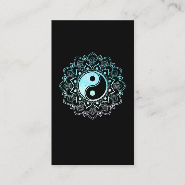 Carte De Visite Yin Yang Lotus Mandala Maître de Reiki Spirituel (Devant)