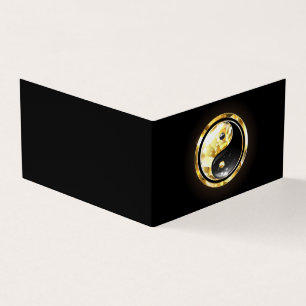 Carte De Visite Yin Yang or sur noir