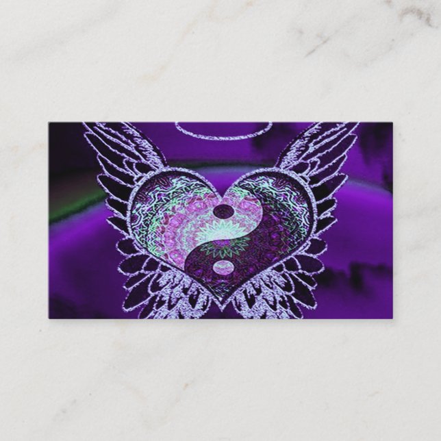 Carte De Visite Yin Yang pourpre au coeur de Mandala (Devant)