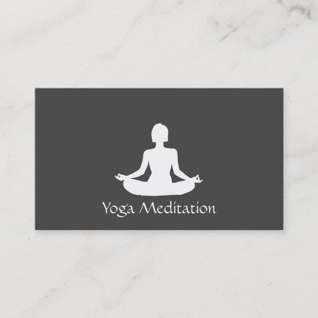Carte De Visite Yoga (blanc) arrière - plan gris (Devant)
