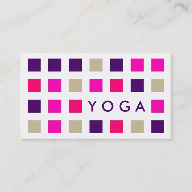 Carte De Visite YOGA (carrés de mod) (Devant)