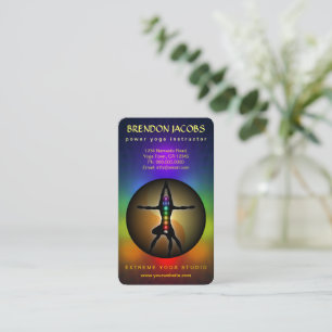 Carte De Visite Yoga Chakras Masculine Pose Instructeur Enseignant