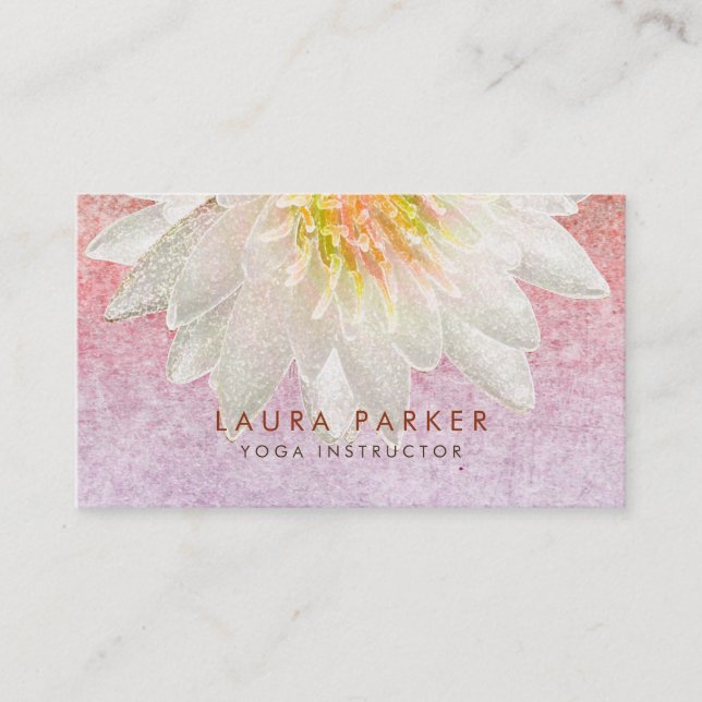 Carte De Visite Yoga curatif de méditation d'aquarelle de fleur de (Devant)