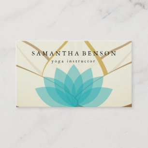 Carte De Visite Yoga élégant de logo de fleur de Lotus