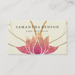 Carte De Visite Yoga élégant de logo de fleur de Lotus