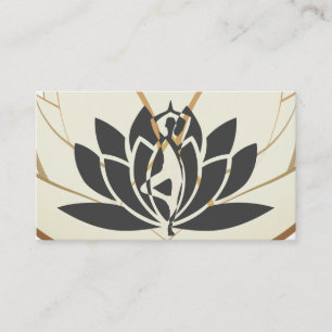 Carte De Visite Yoga élégant de logo de fleur de Lotus de rose et