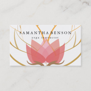 Carte De Visite Yoga élégant de logo de fleur noire et blanche
