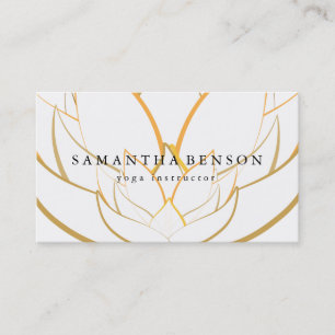 Carte De Visite Yoga élégant de logo de fleur noire et blanche