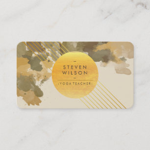 Carte De Visite Yoga Enseignant Aquarelle Holistique Vintage Cosmi
