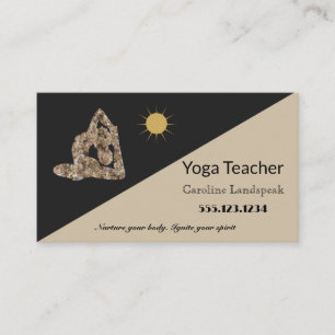 Carte De Visite Yoga Enseignant Impressionnisme Peint Automne Brow
