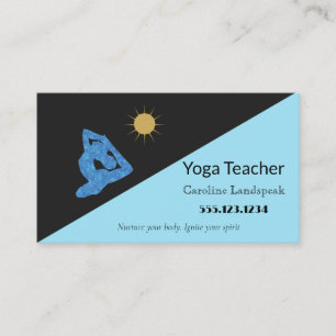 Carte De Visite Yoga Enseignant Impressionnisme Peint Ciel bleu