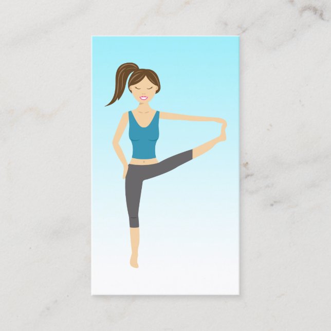 Carte De Visite Yoga Girl Main To Toe Pose Yoga Instructeur (Devant)